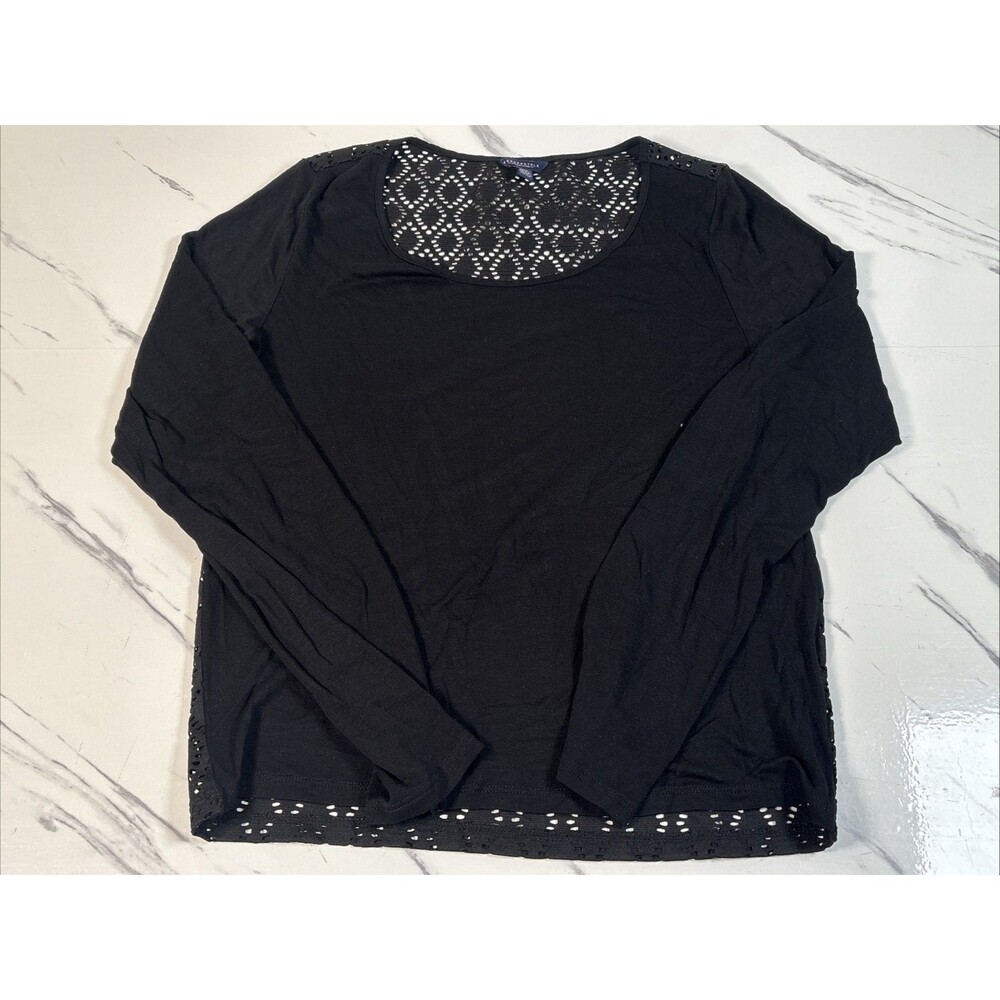 Aeropostale Womens Black Blouse Long Sleeve Size Large